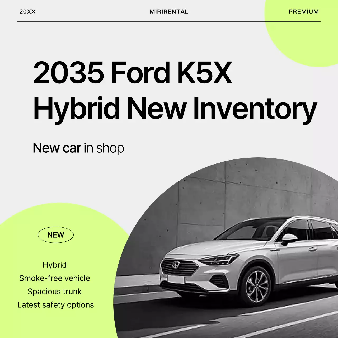 Green Modern Hybrid Car Advertisement