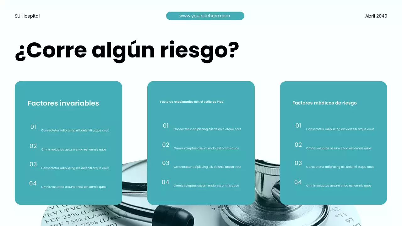 Presentación de promoción de la salud moderna en verde azulado