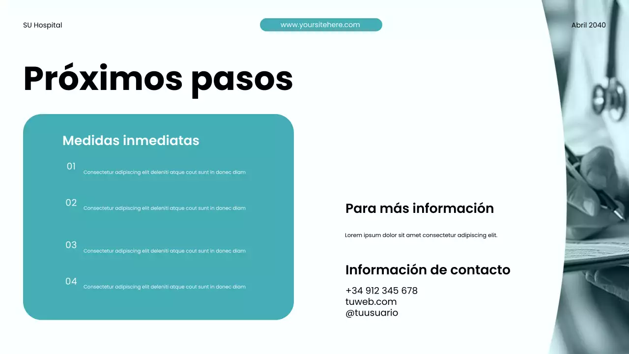 Presentación de promoción de la salud moderna en verde azulado