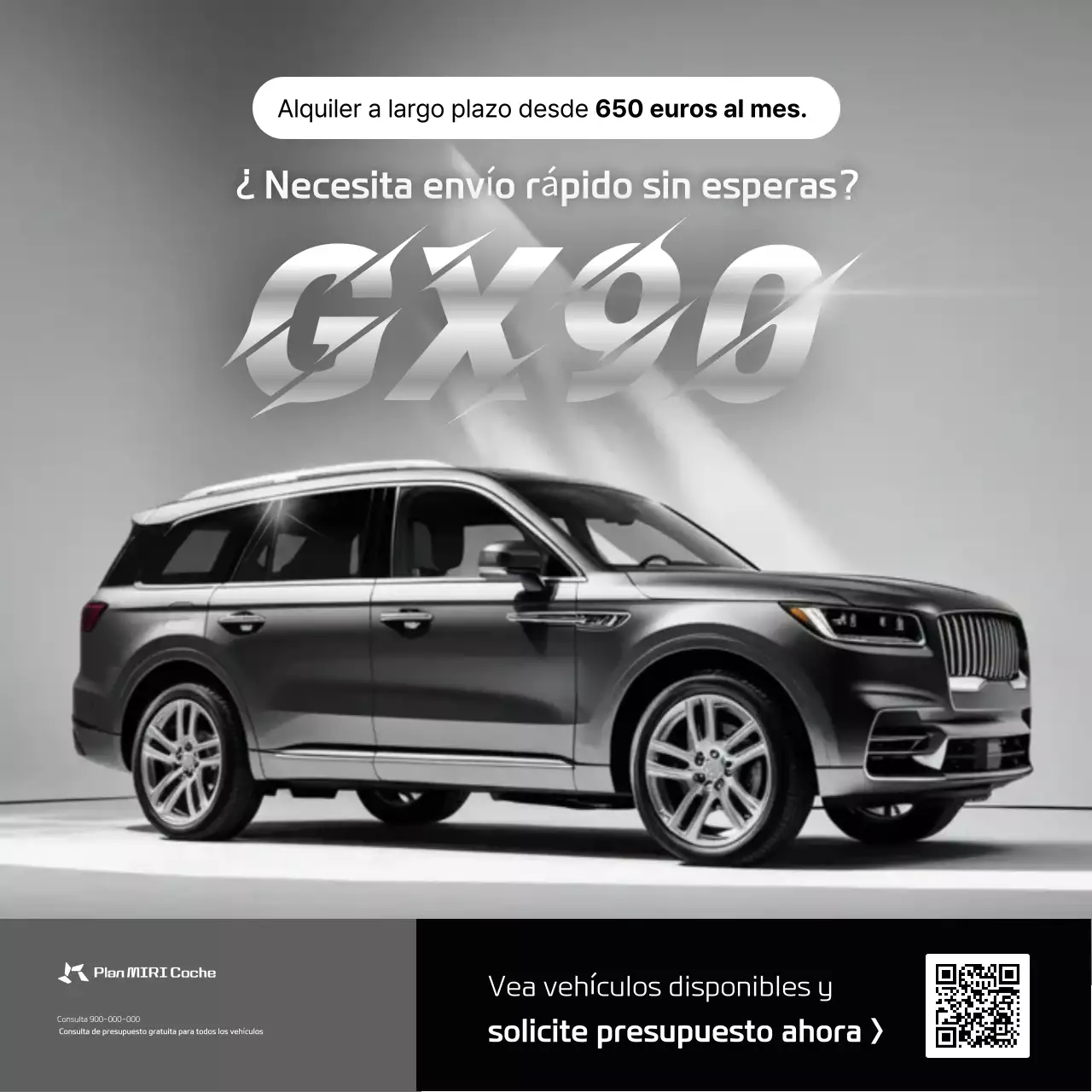 Anuncio de coche moderno gris