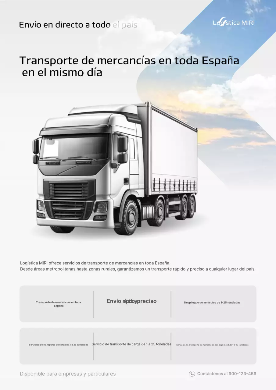 Anuncio de logística moderna gris