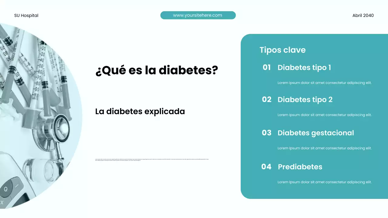 Presentación de promoción de la salud moderna en verde azulado