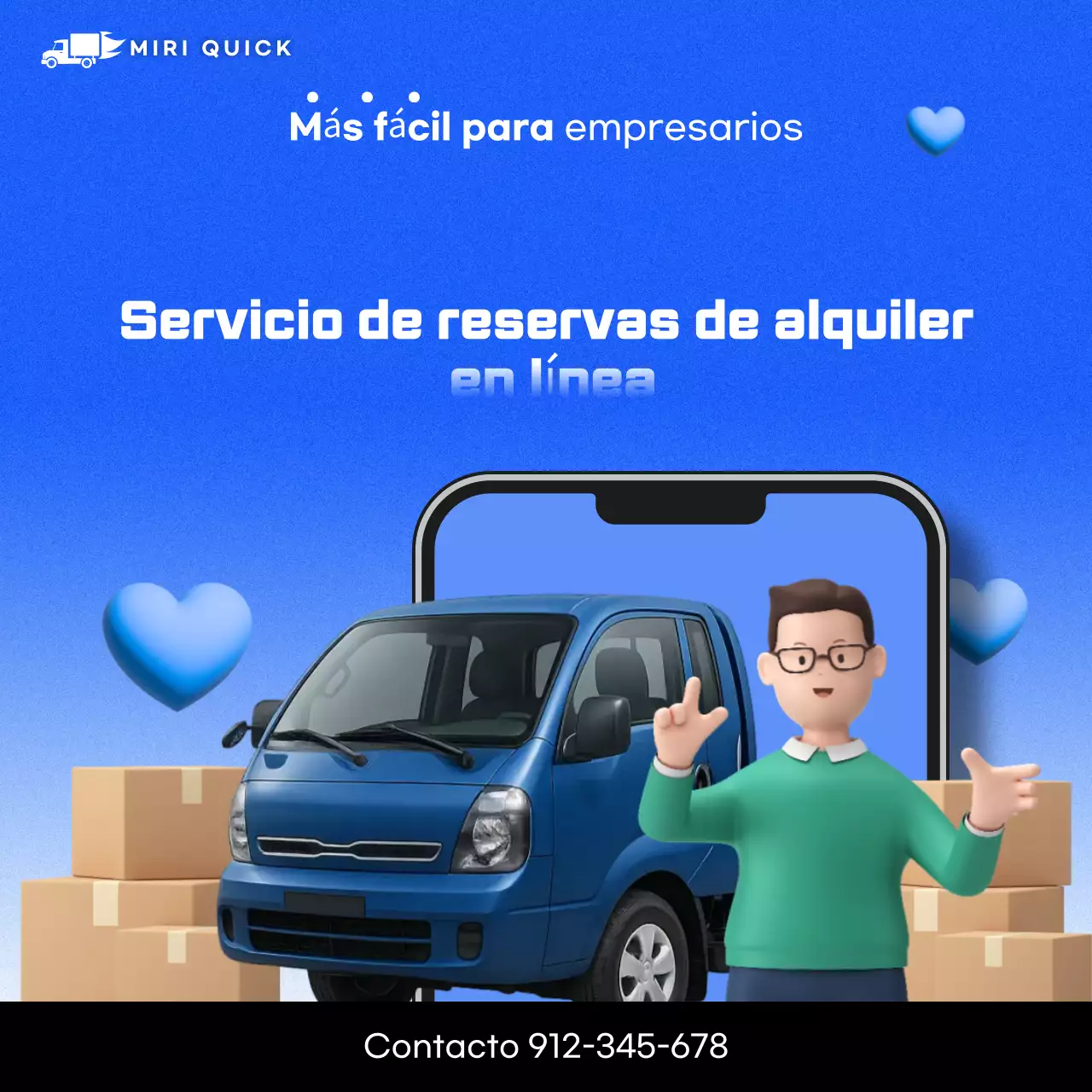 Publicidad online moderna y azul