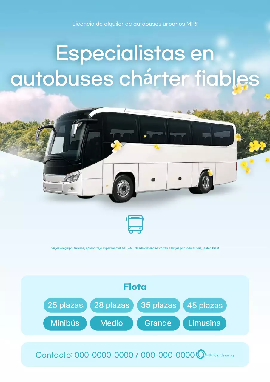 Anuncio de viajes limpios de Sky Blue