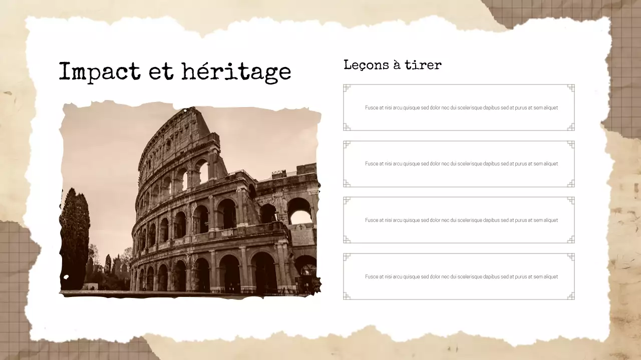 Présentation de littérature historique vintage beige