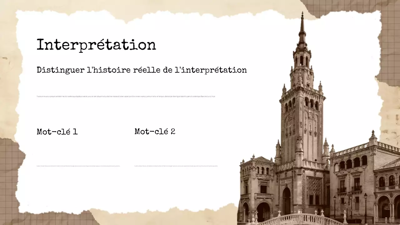 Présentation de littérature historique vintage beige