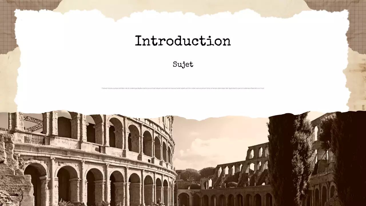 Présentation de littérature historique vintage beige