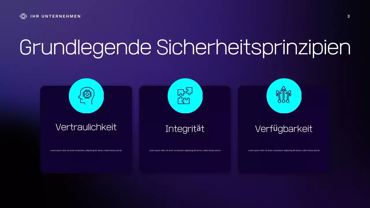 Lila Vortragspräsentation zur Cybersicherheit