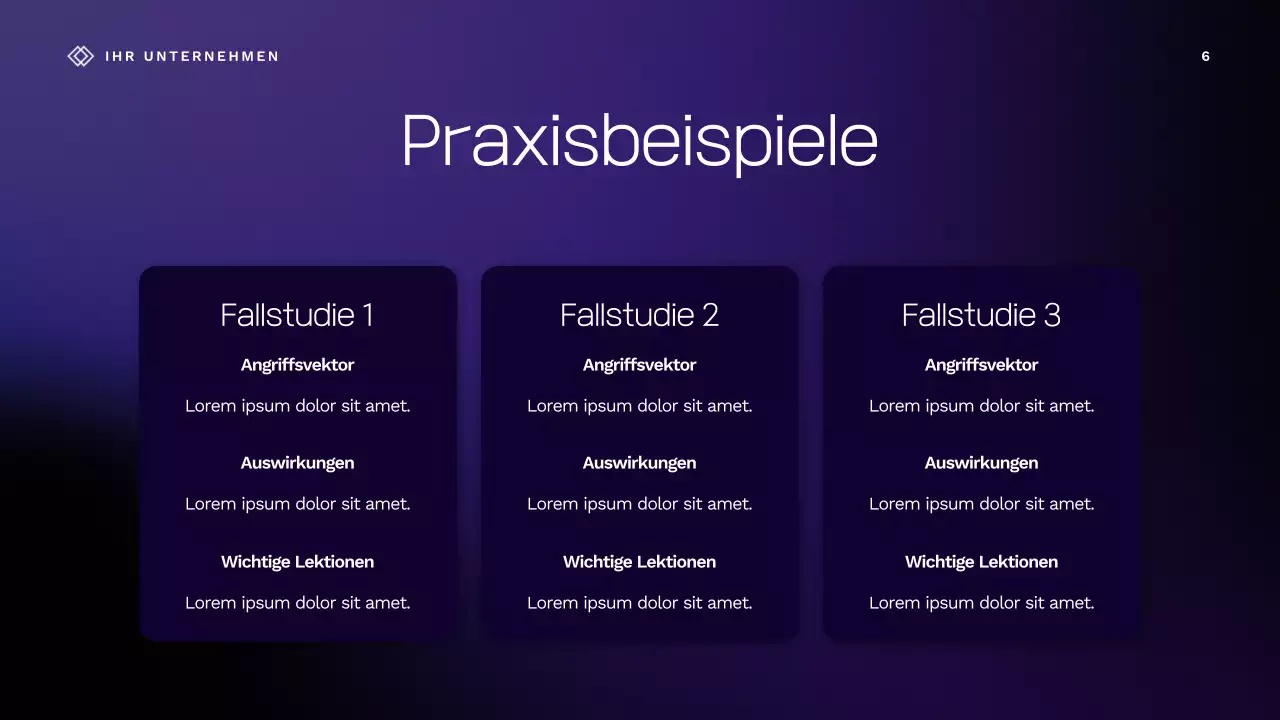 Lila Vortragspräsentation zur Cybersicherheit