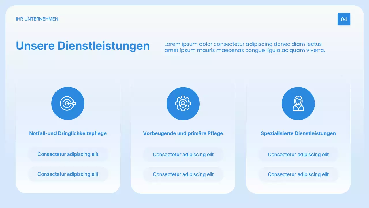 Blaue moderne Gesundheitspräsentation