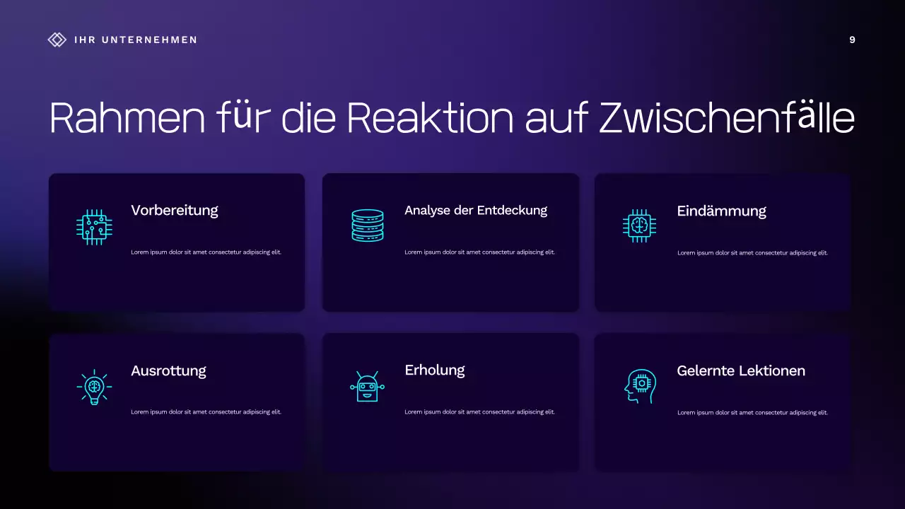 Lila Vortragspräsentation zur Cybersicherheit