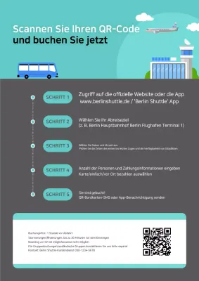 Hinweis zur Reservierung des Sky Blue Modern Airport Shuttle Bus