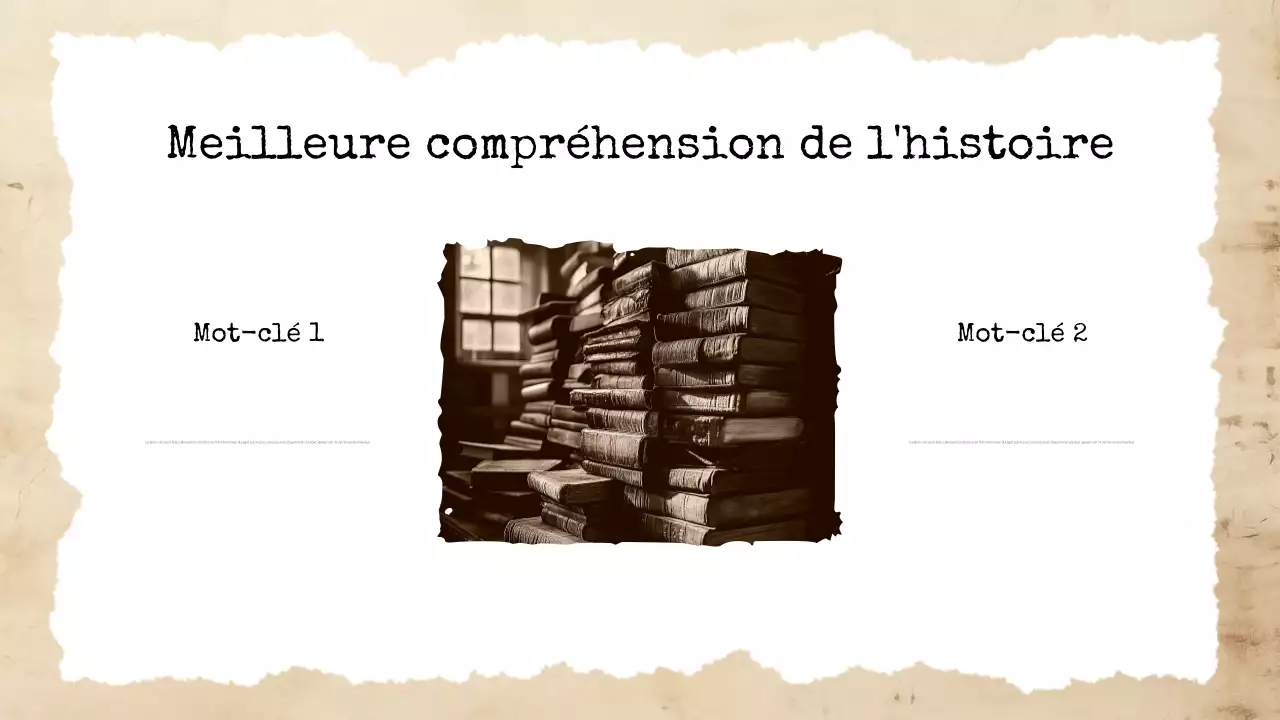 Présentation de littérature historique vintage beige
