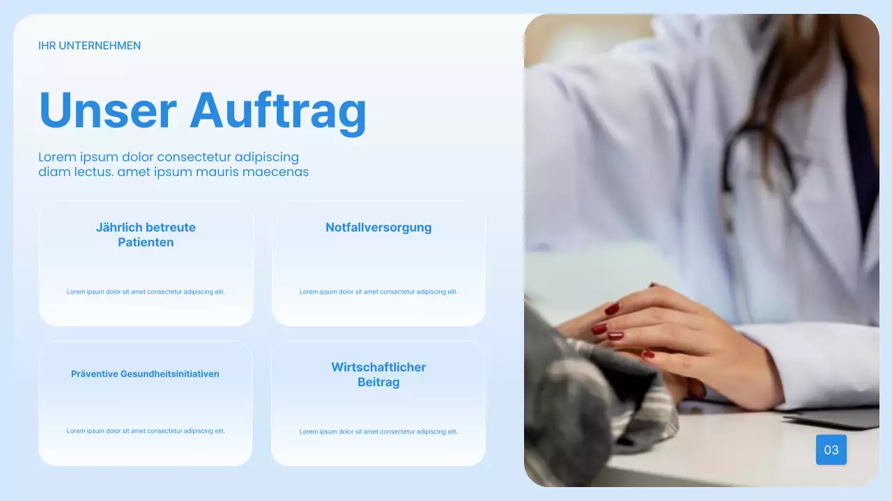 Blaue moderne Gesundheitspräsentation