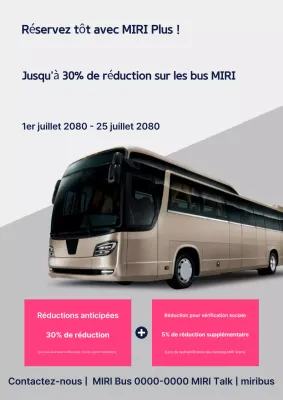Événement de réduction sur les bus charters modernes roses