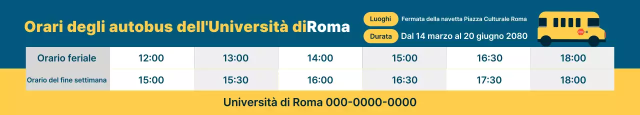 Guida agli orari del bus navetta della Blue Clean University