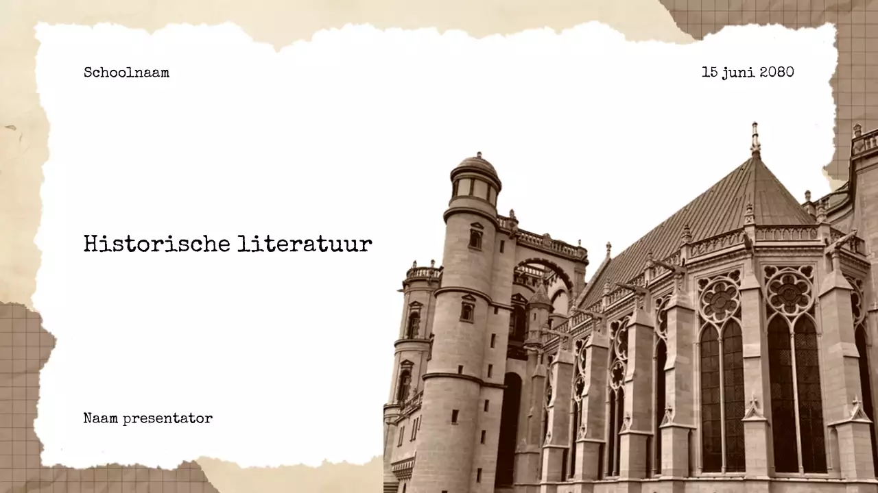 Beige Vintage Historische Literatuur Presentatie