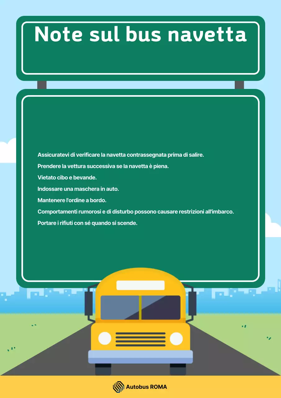 Istruzioni per l'utilizzo del bus navetta Sky Blue Clean