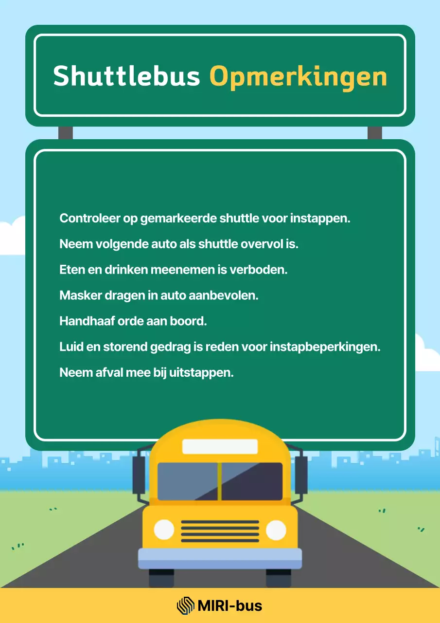 Instructies voor het gebruik van de Sky Blue Clean Shuttle Bus