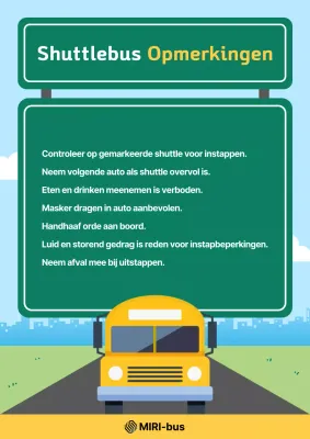 Instructies voor het gebruik van de Sky Blue Clean Shuttle Bus