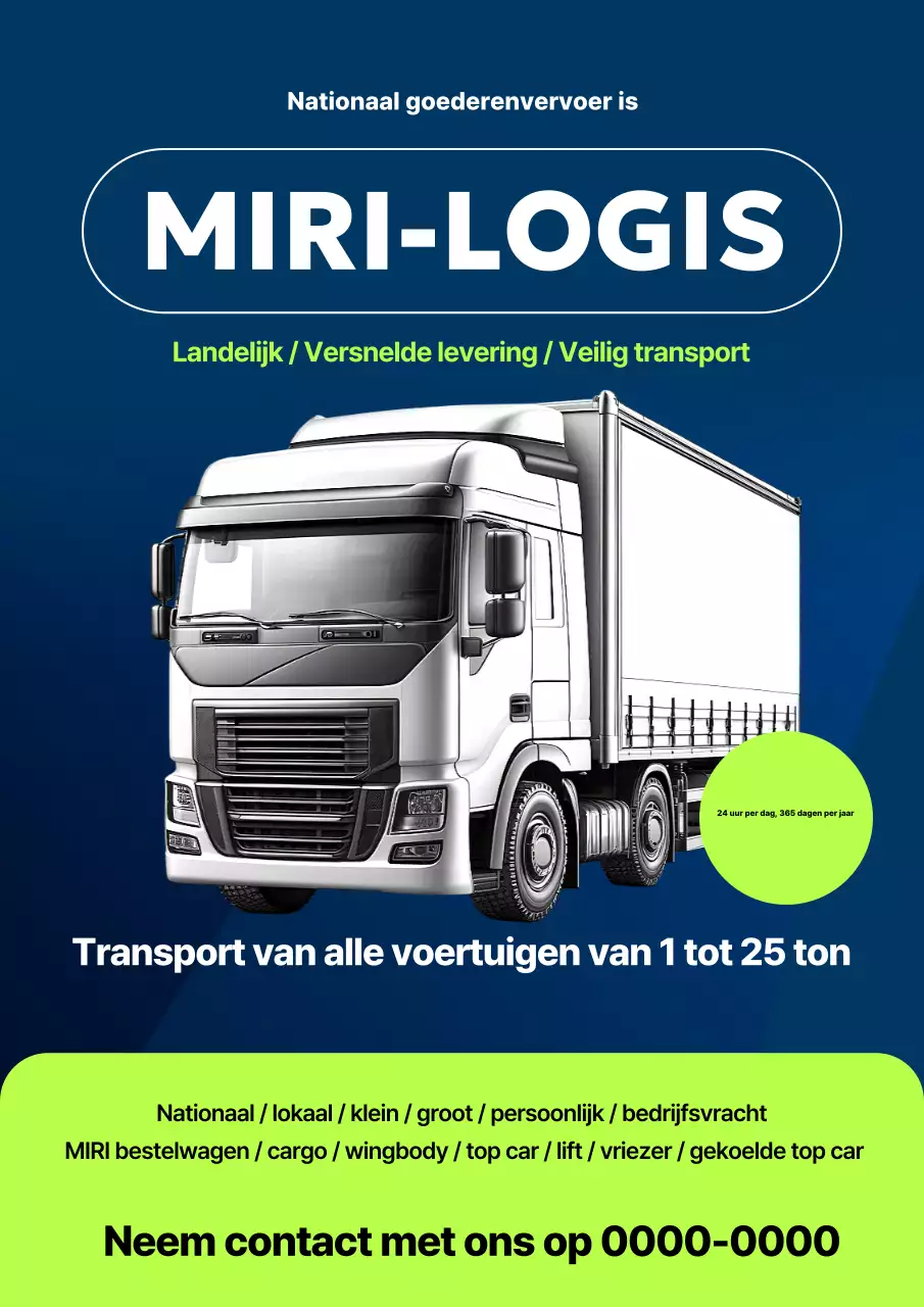 Blauwe moderne vrachtvervoeradvertentie