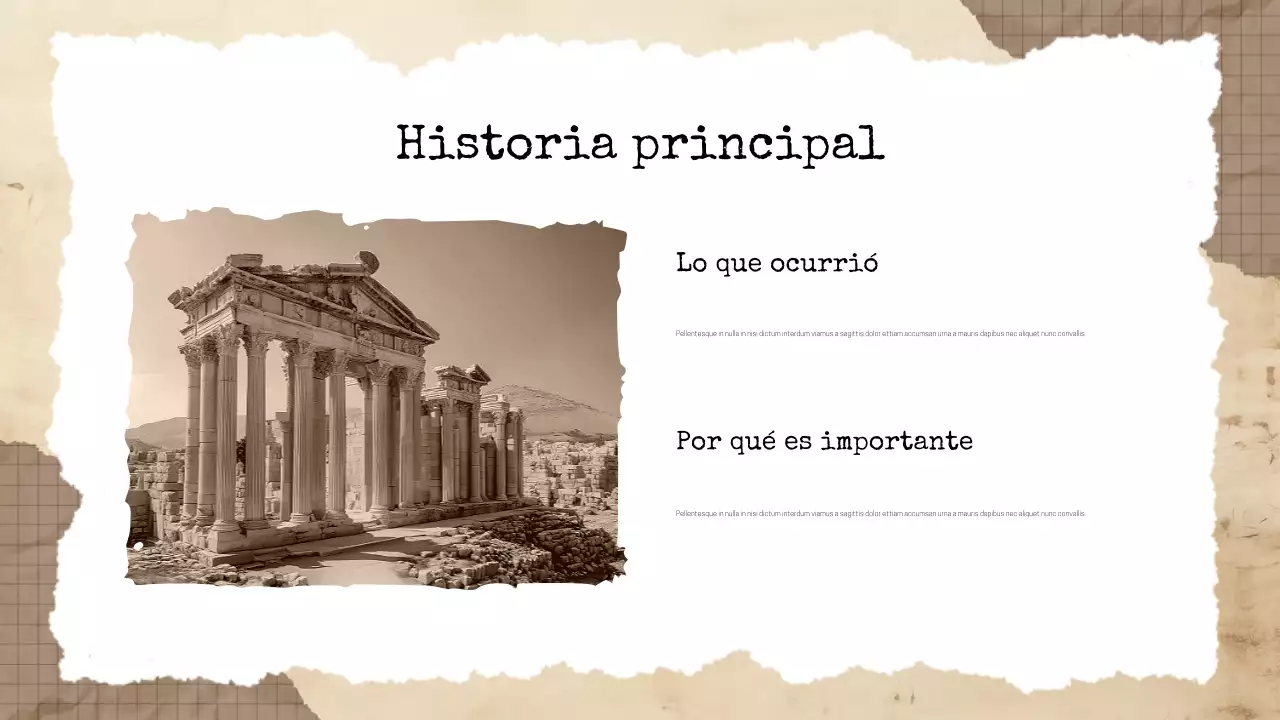 Presentación de literatura histórica vintage beige