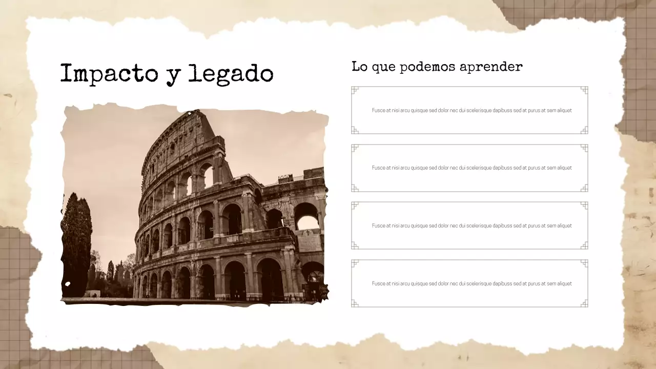 Presentación de literatura histórica vintage beige