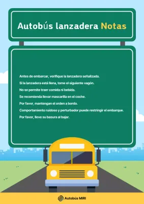 Instrucciones para utilizar el autobús lanzadera Sky Blue Clean