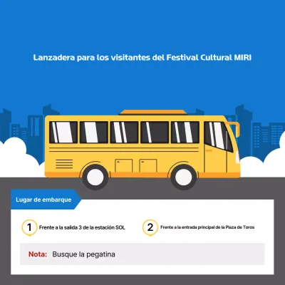 Guía del autobús Blue Simple Festival Shuffle