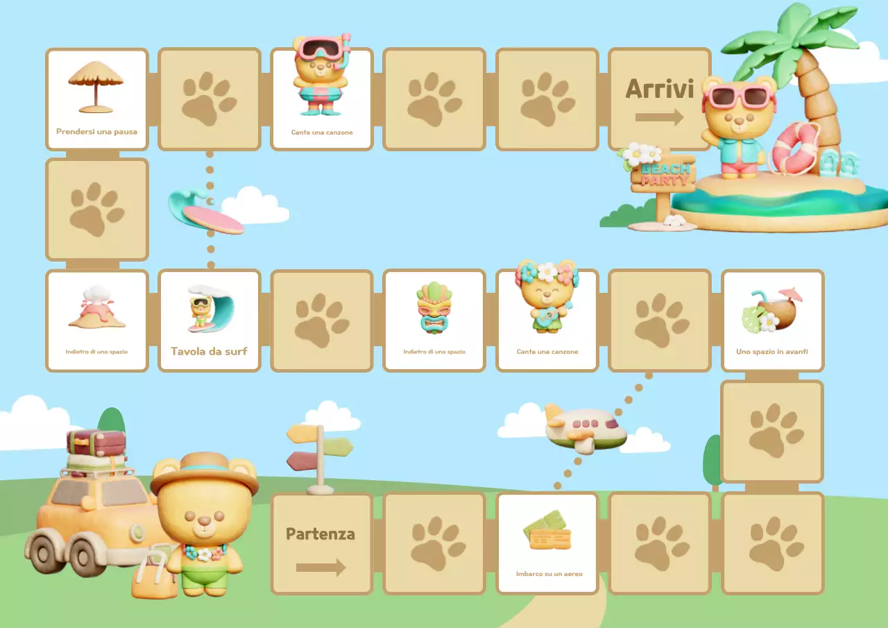 Materiali didattici per il gioco da tavolo Sky Blue Baby