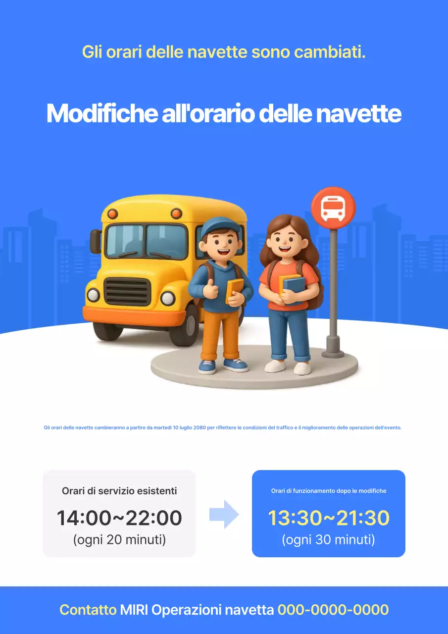 Avviso sulla guida Blue Simple Schedule