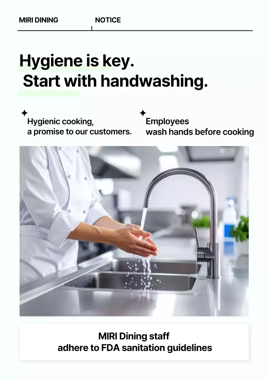 Pemberitahuan Kebersihan Sky Blue Clean