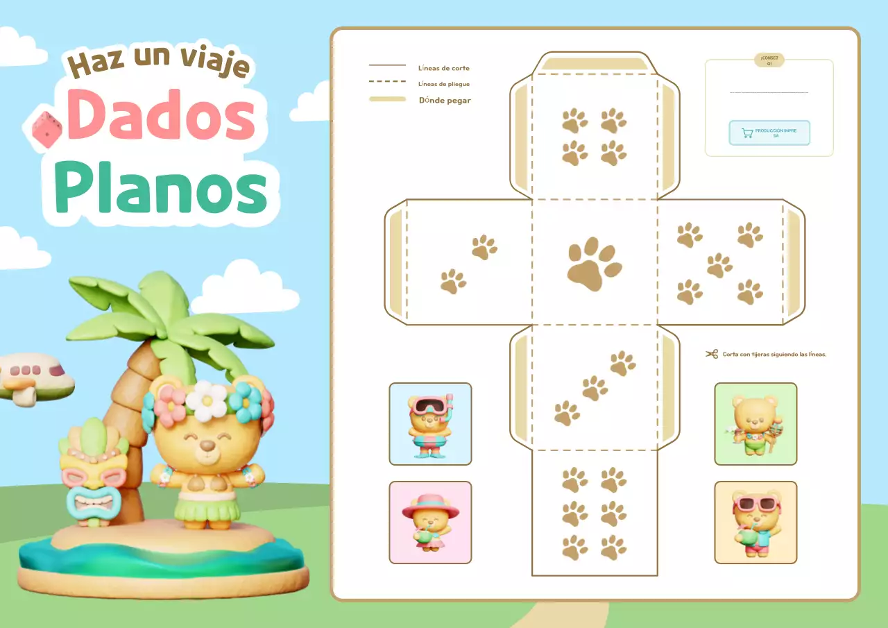 Materiales educativos del juego de mesa Sky Blue Baby