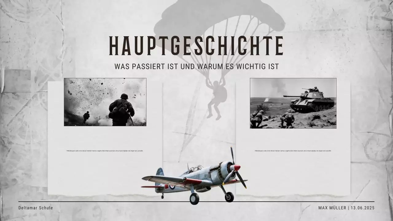 Beige Vintage-Einladung zu einem historischen Ereignis Präsentation