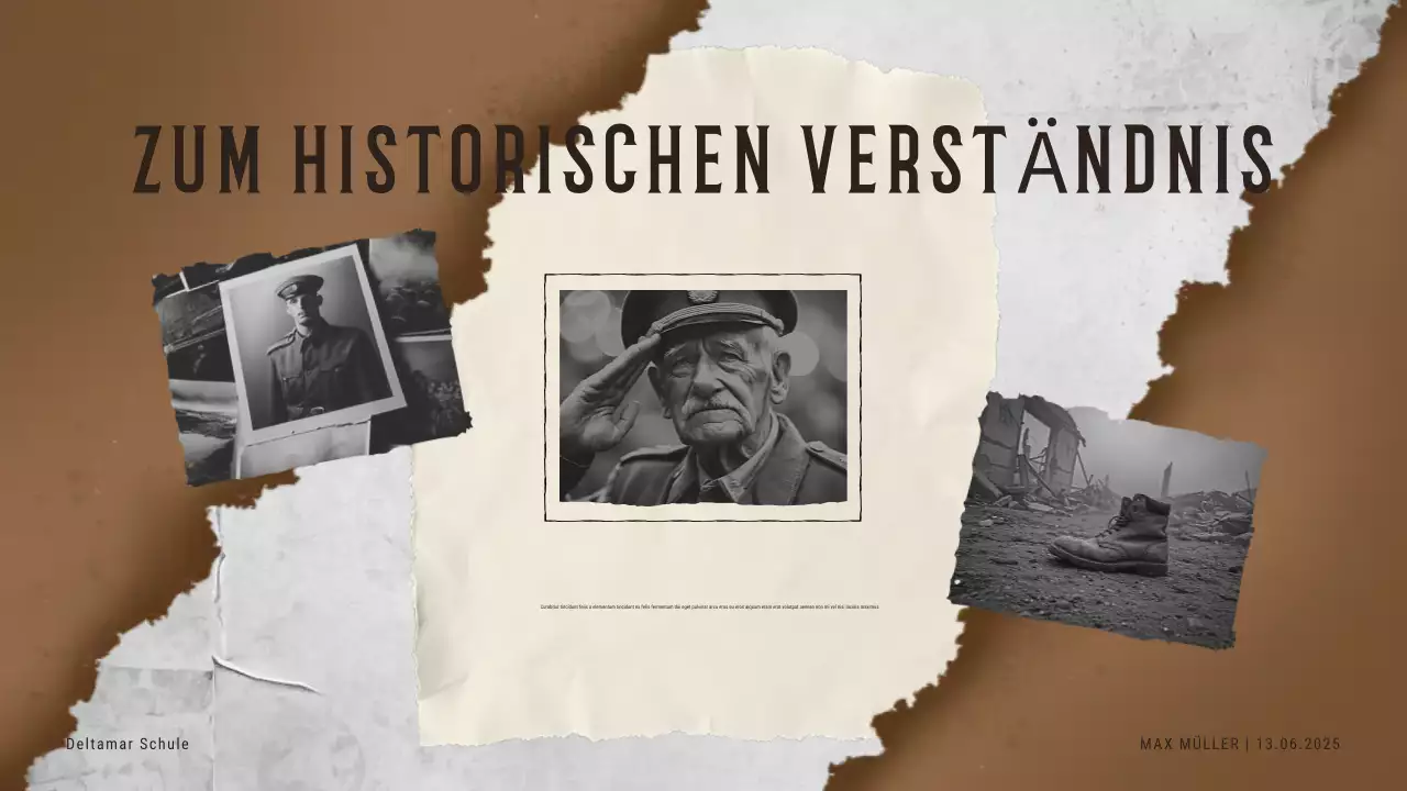Beige Vintage-Einladung zu einem historischen Ereignis Präsentation