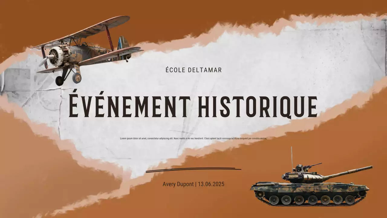 Invitation à un événement historique beige vintage