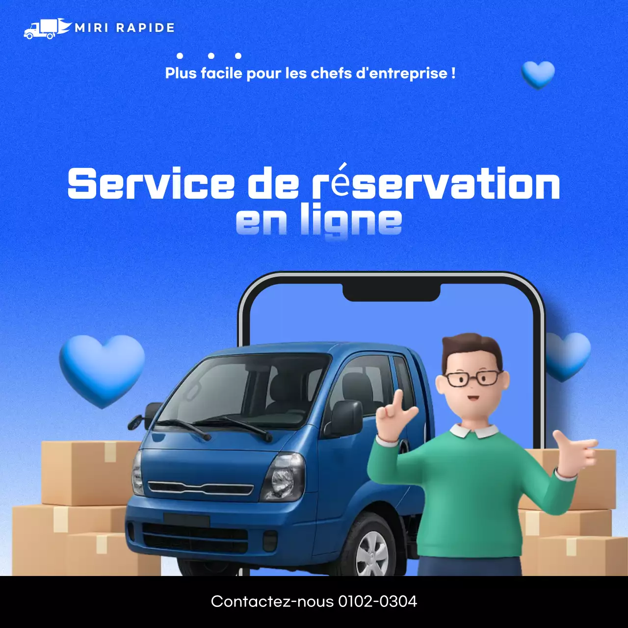 Publicité en ligne moderne et bleue