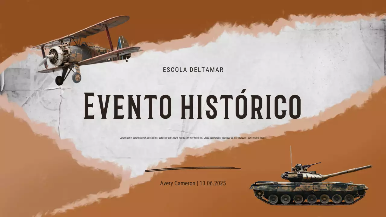 Apresentação de convite para evento histórico vintage bege