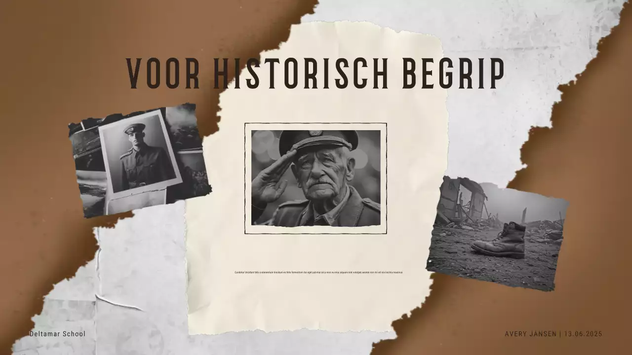 Beige vintage historische evenement uitnodiging presentatie
