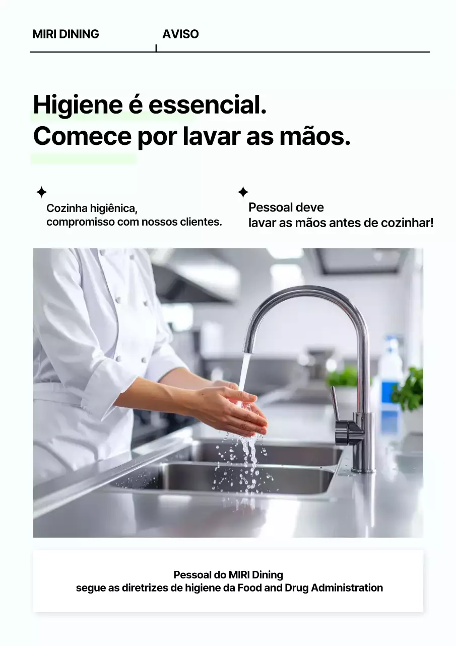 Aviso de higiene limpa da Sky Blue