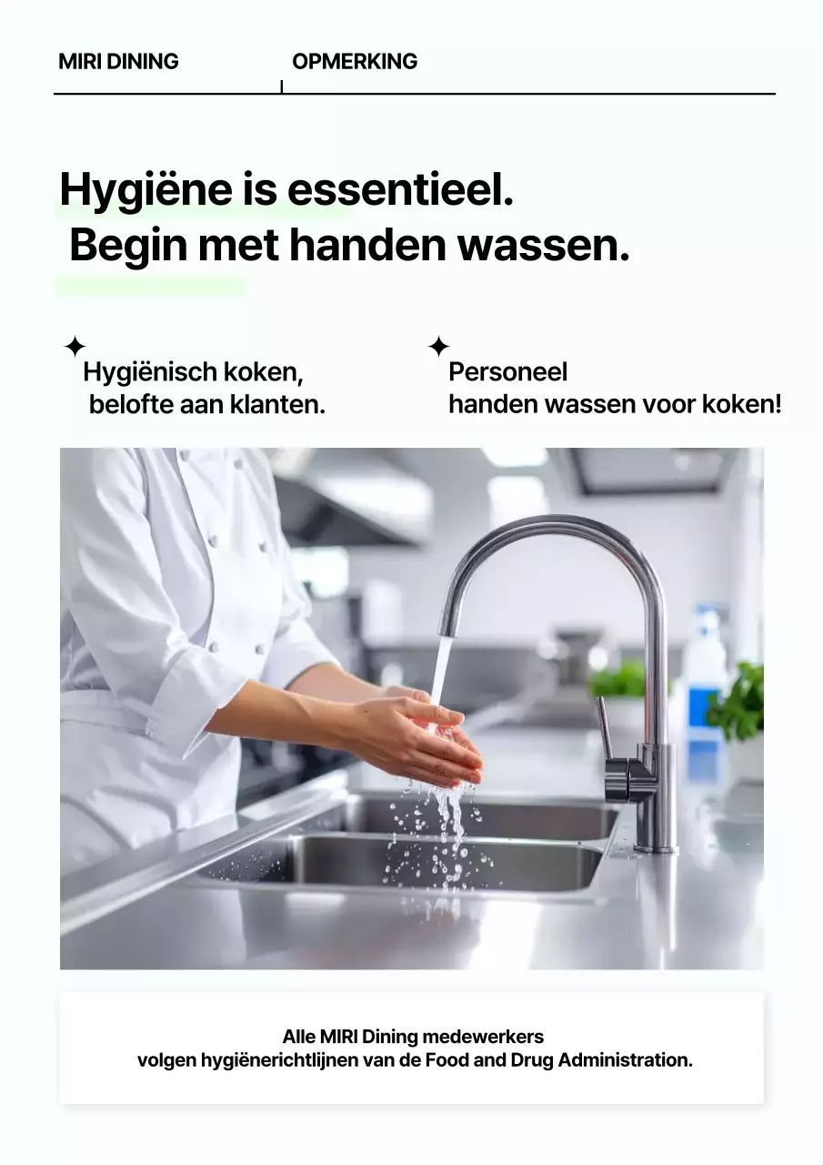 Hemelsblauwe schone hygiënekennisgeving