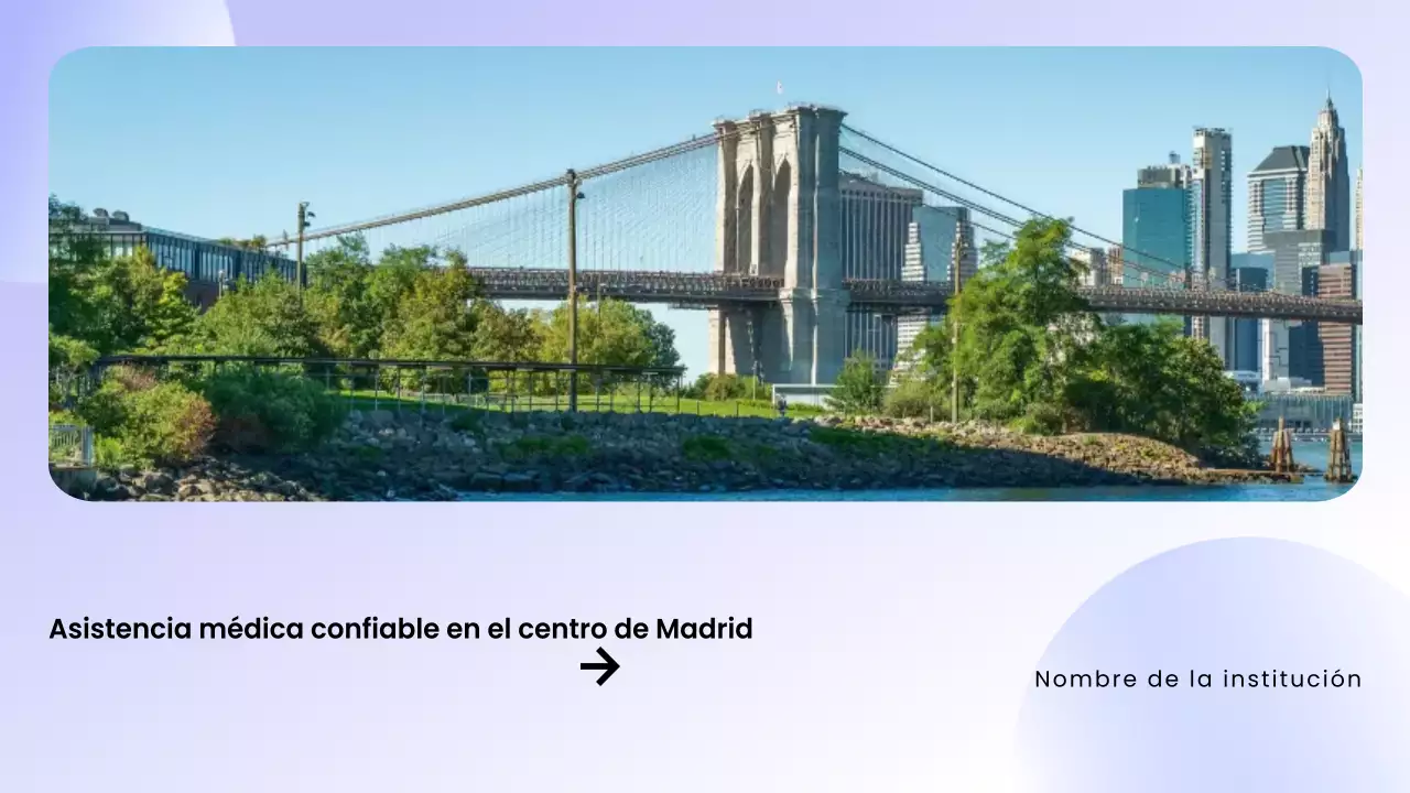 Promoción de atención médica moderna de color púrpura