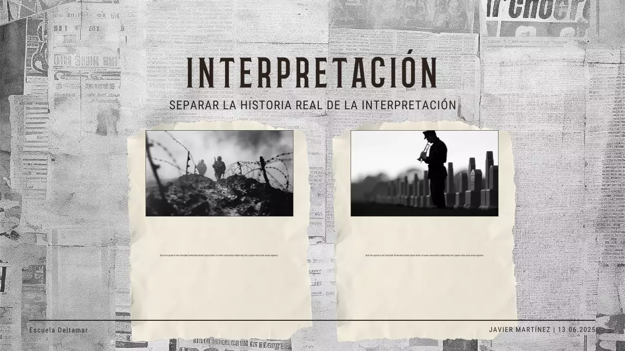 Presentación de invitación a evento histórico vintage en beige