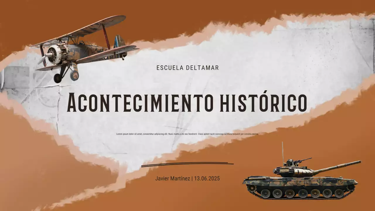 Presentación de invitación a evento histórico vintage en beige