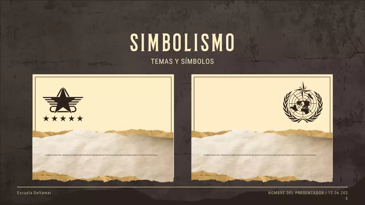 Presentación de invitación a evento histórico vintage en beige