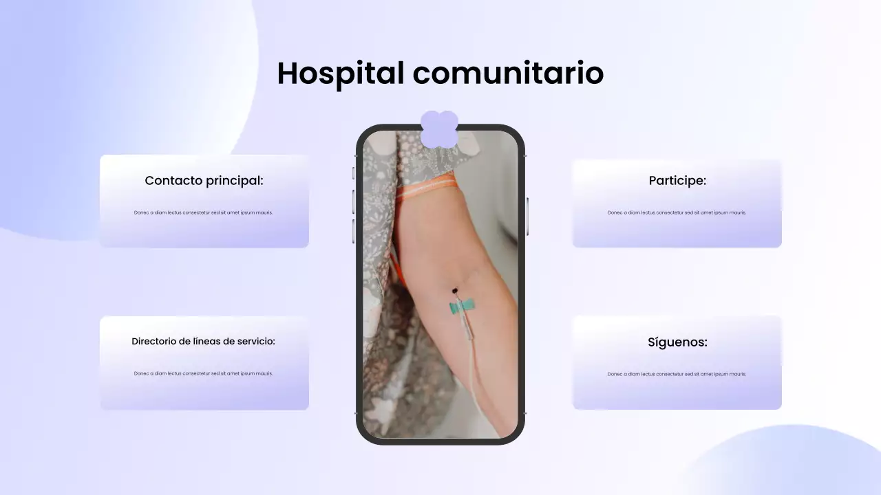 Promoción de atención médica moderna de color púrpura