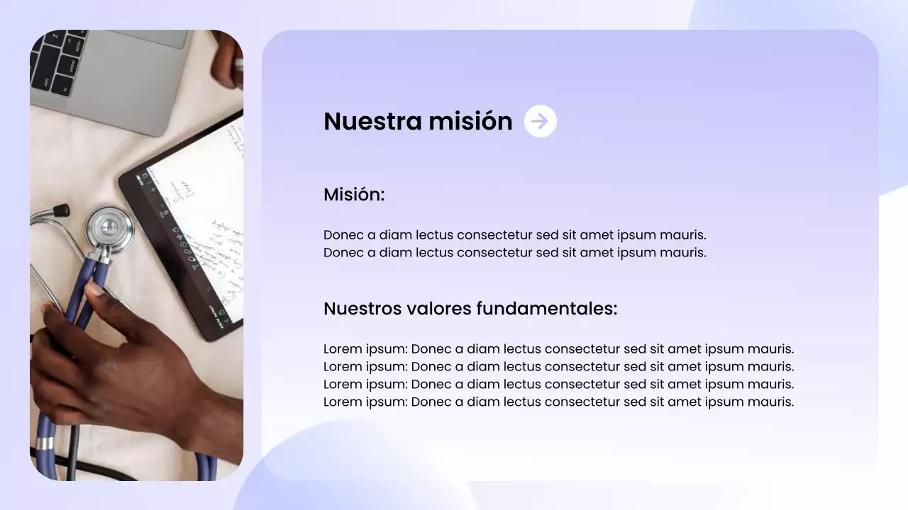 Promoción de atención médica moderna de color púrpura