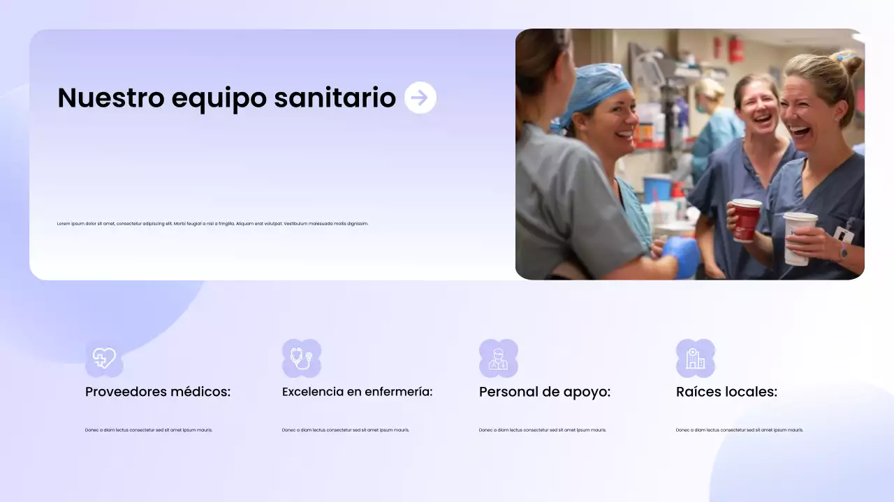 Promoción de atención médica moderna de color púrpura