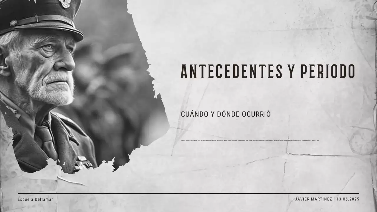 Presentación de invitación a evento histórico vintage en beige