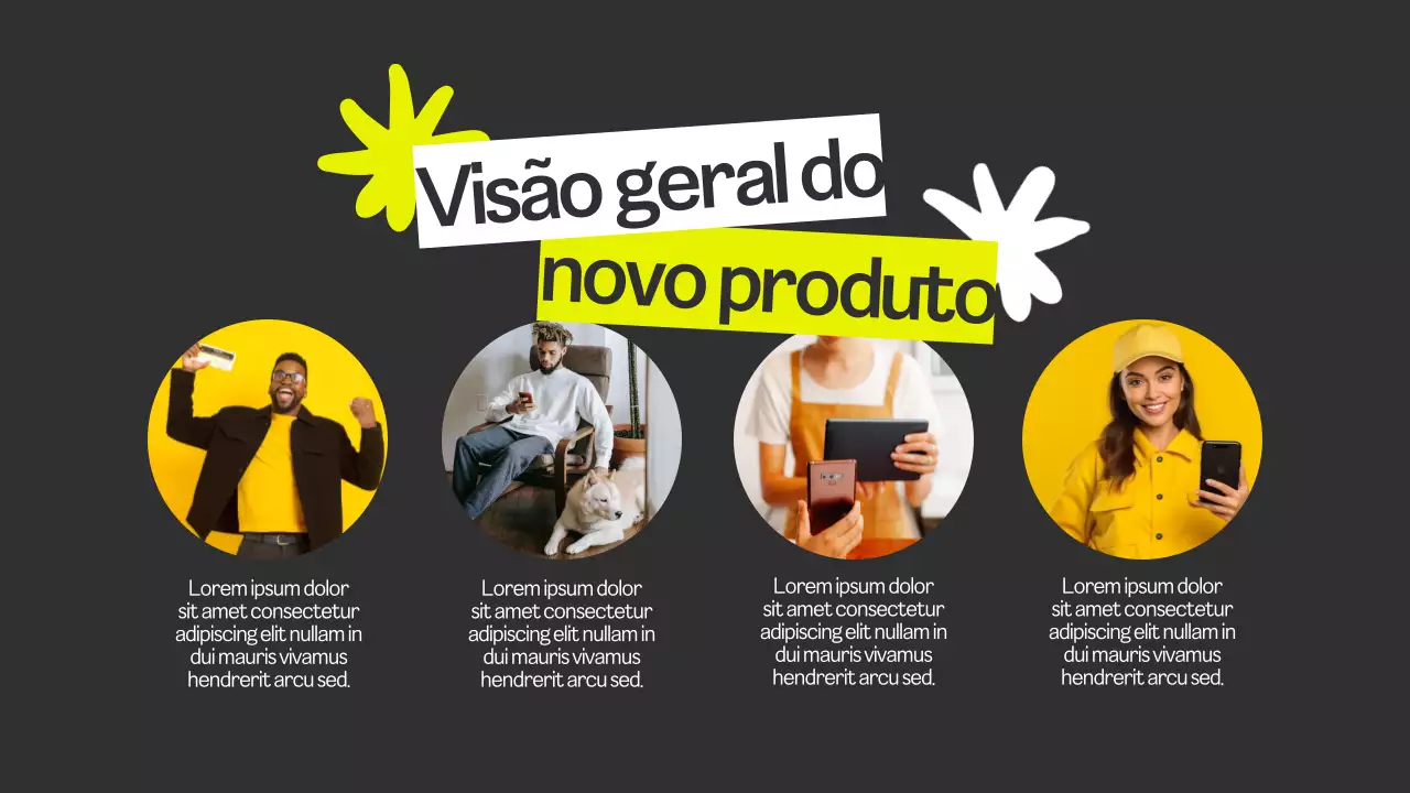 Apresentação de lançamento de novo produto moderno em preto e verde neon